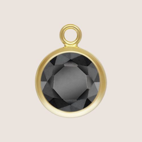 4mm Perpendicular Birthstone CZ Drop Charms