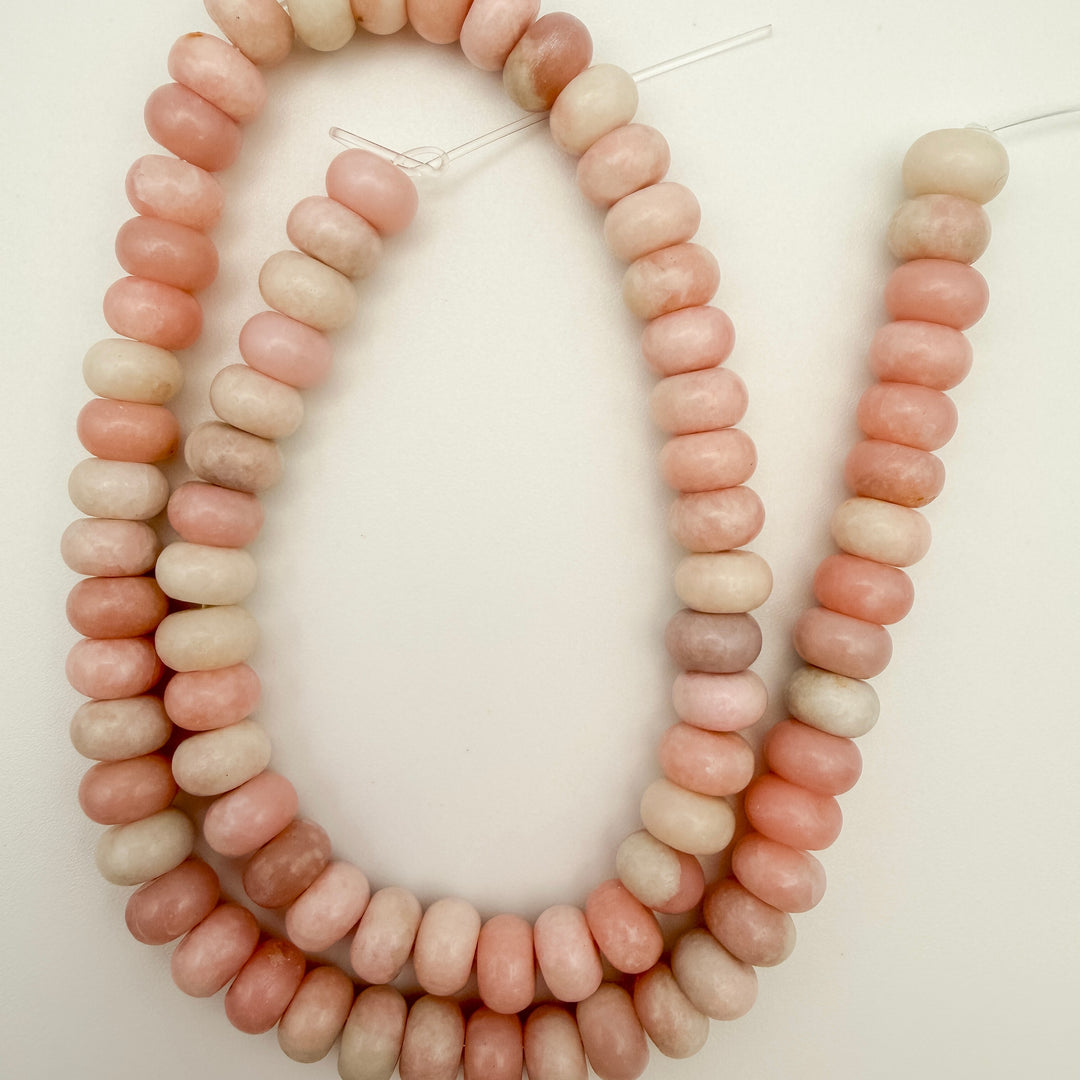 8x6mm Pink Opal Rondelle Beads