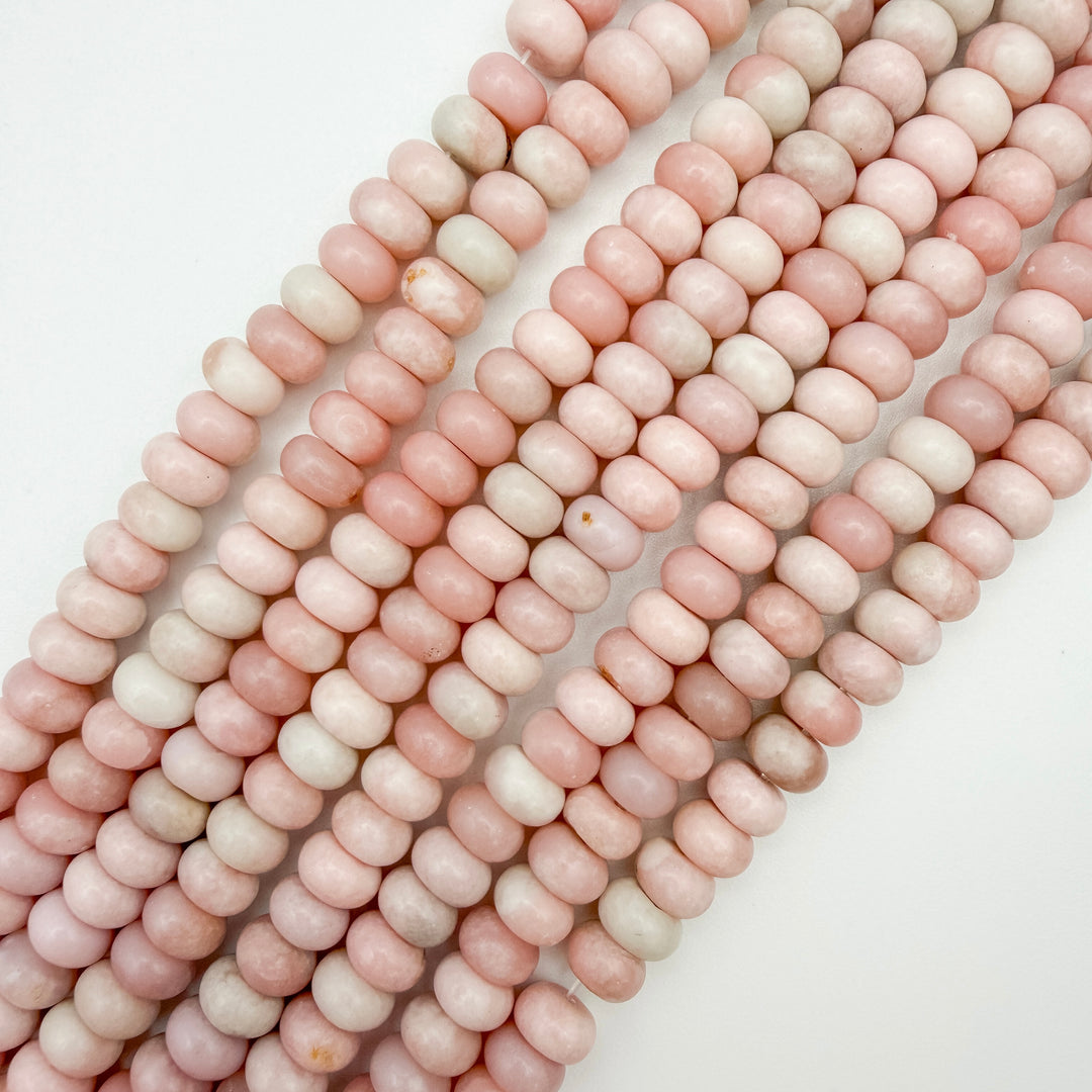8x6mm Pink Opal Rondelle Beads