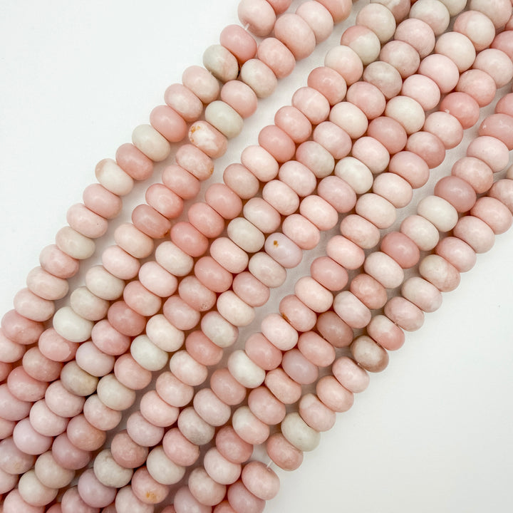 8x6mm Pink Opal Rondelle Beads