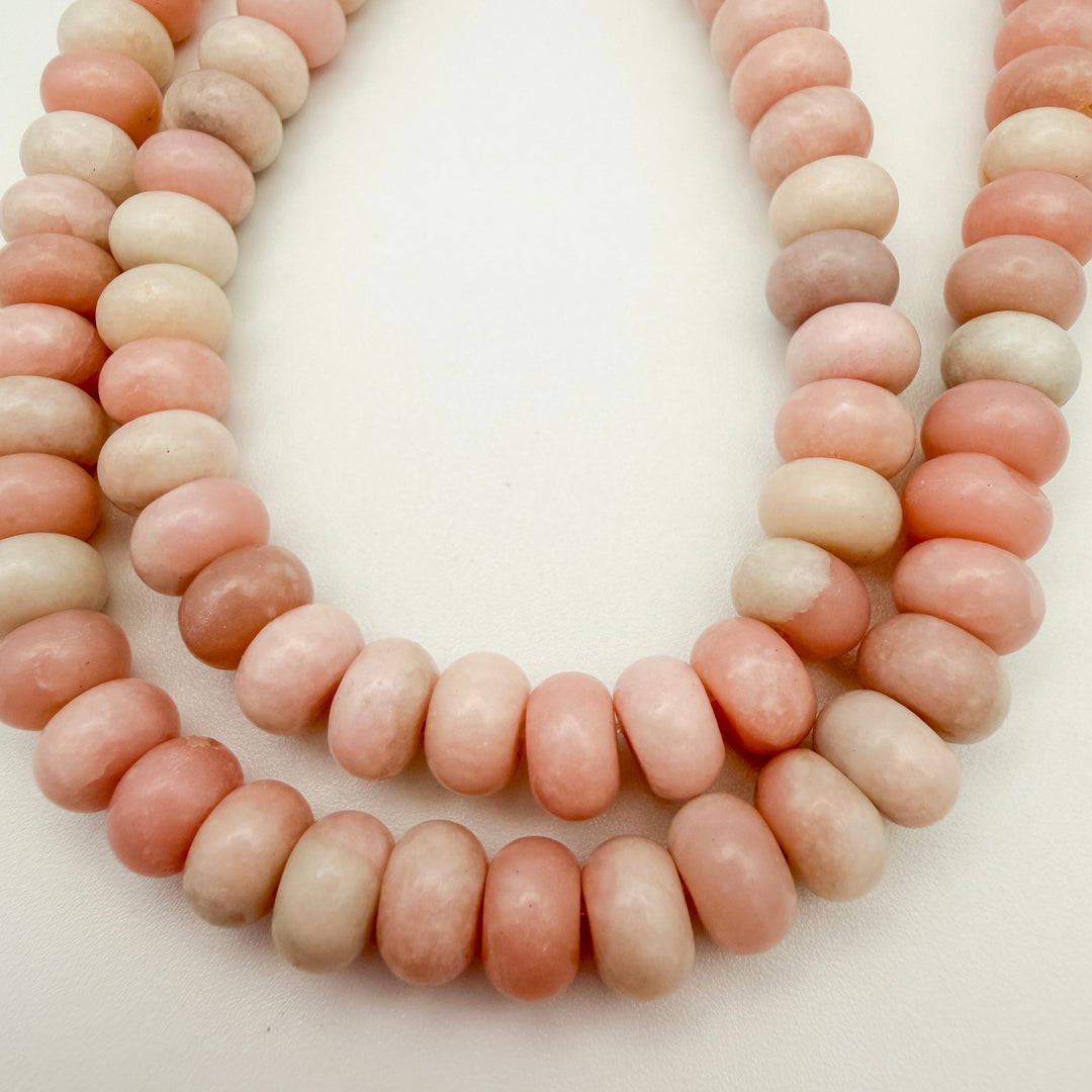 8x6mm Pink Opal Rondelle Beads