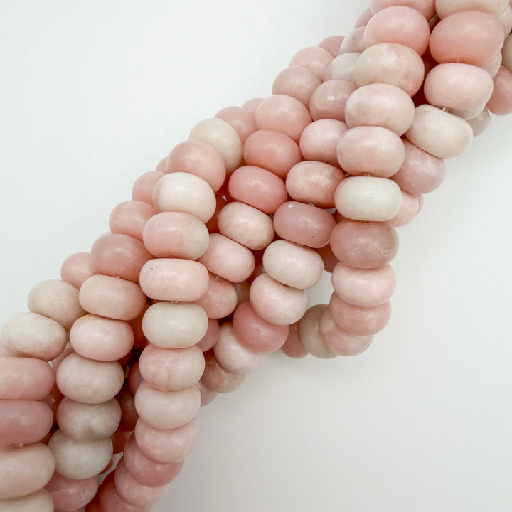 8x6mm Pink Opal Rondelle Beads