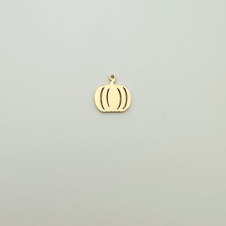 pumpkin charm, pumpkin connector, gold filled pumpkin charm, sterling silver pumpkin charm, permanent jewelry supplies, permanent jewelry charms