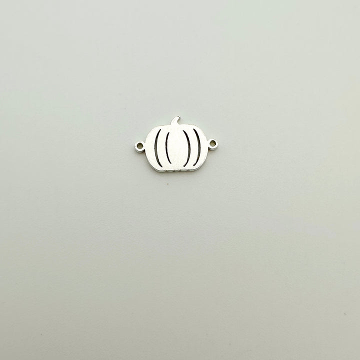 pumpkin charm, pumpkin connector, gold filled pumpkin charm, sterling silver pumpkin charm, permanent jewelry supplies, permanent jewelry charms