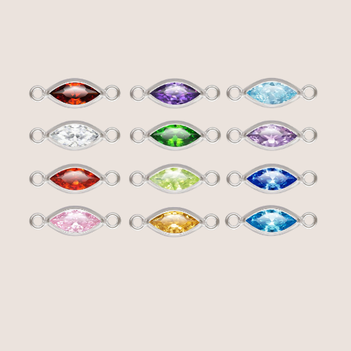 3.0x6mm Marquise Birthstone Connectors