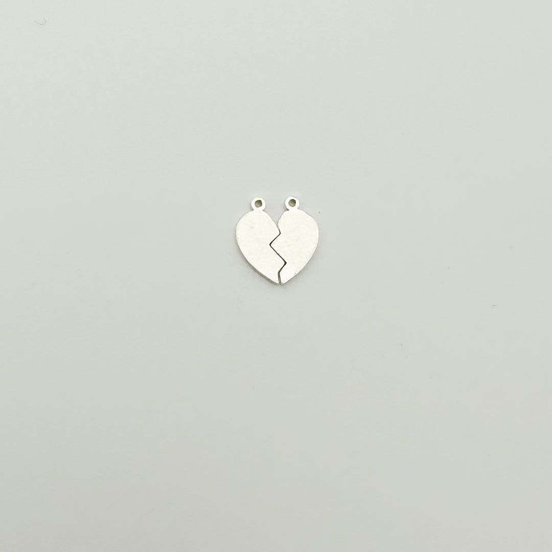 gold filled split heart charm, split heart charm, friendship heart jewelry, friendship bracelet, gold filled split heart charm, broken heart charm, gold filled broken heart charm, permanent jewelry