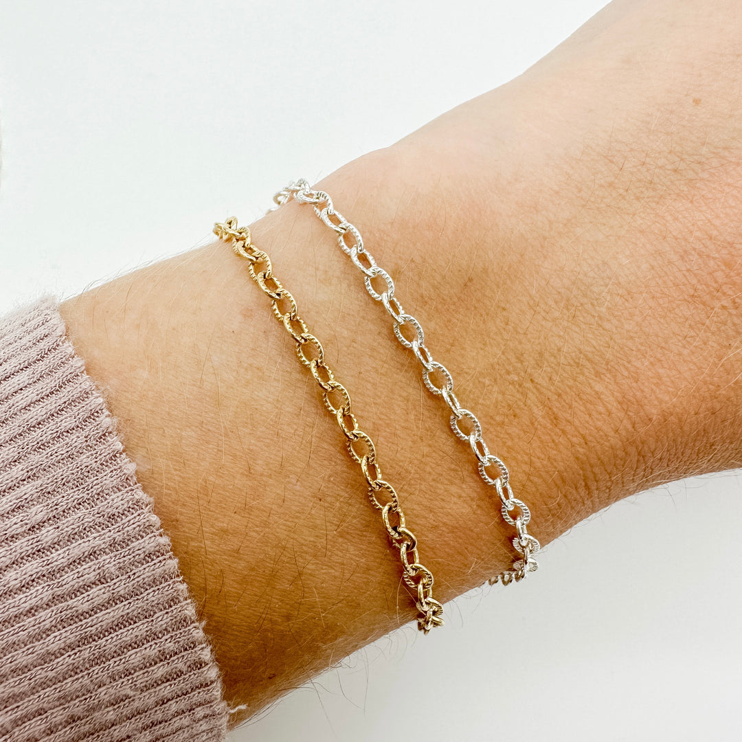 textured cable chain / sterling silver chain / wholesale chain / permanent jewelry supplier / permanent jewelry chain