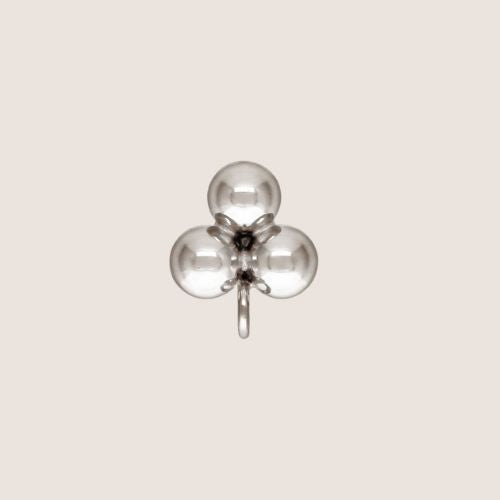 three ball with loop studs, 14k gold-filled studs, three ball studs with with loop, customizable studs, sterling silver studs, sterling silver three ball studs with loop
