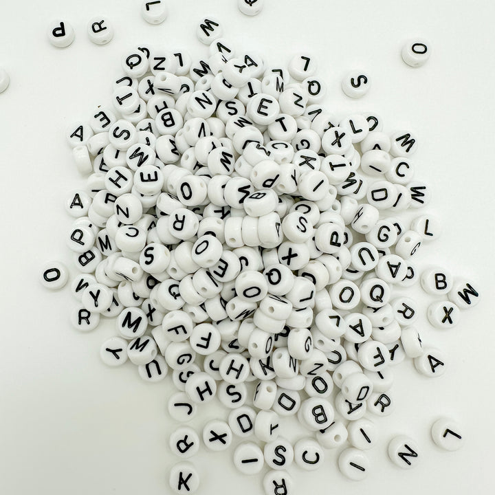 7mm acrylic letter beads, letter beads, diy bracelet, personalized bracelet, wholesale letter beads, 7mm letter beads, gold letter beads