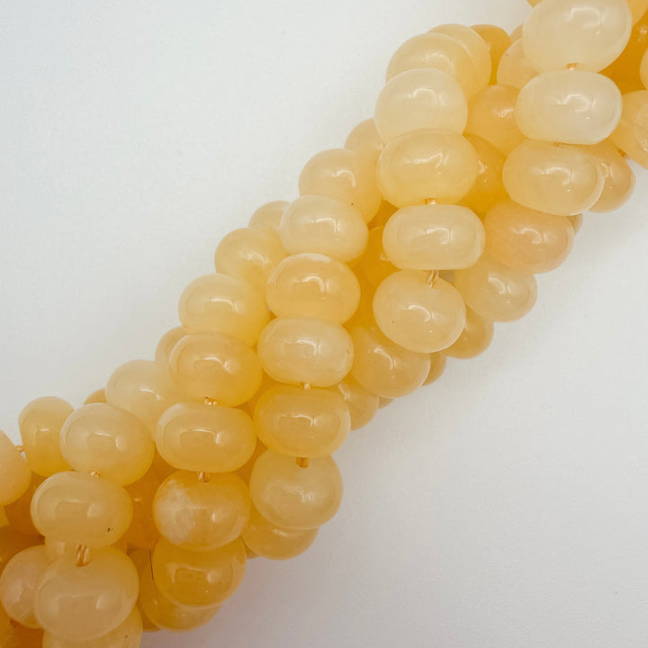 5x8mm rondelle beads, yellow jade beads, beads for beaded necklaces