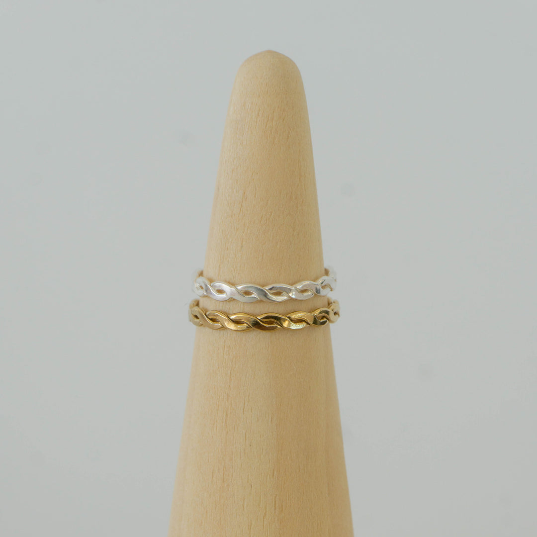 gold filled woven ring / sterling silver woven ring