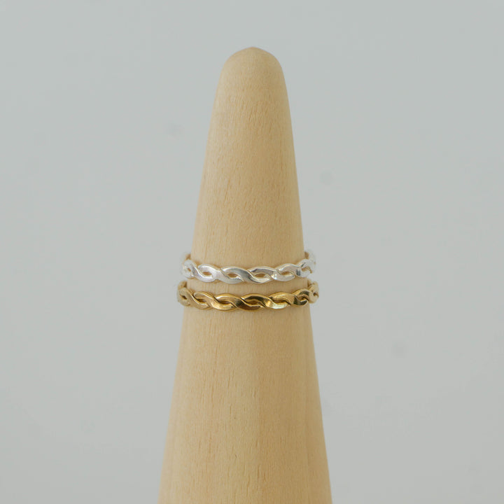 gold filled woven ring / sterling silver woven ring